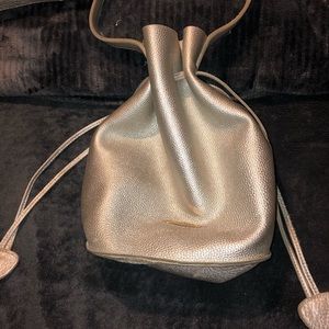 Anthropology Monserat De Lucca silver leather bag